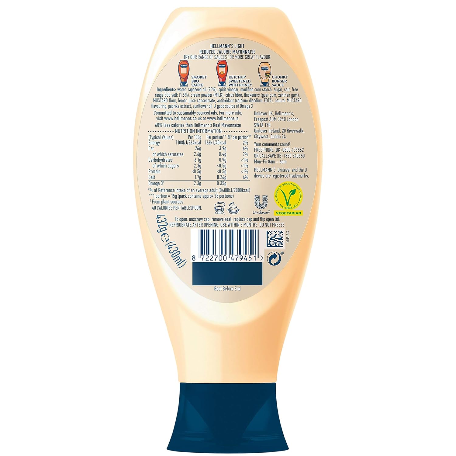 Hellmann's Light Mayonnaise - 430 ml