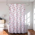 Kuber Industries Shower Curtain Bathroom Shower Curtain 8 Rings Curtain Brown Gulab Blury Transparent