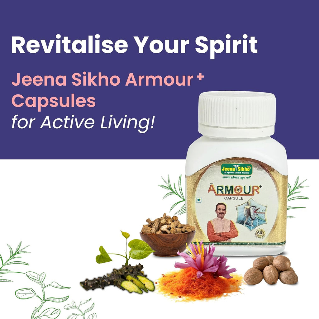 Jeena Sikho Armour+ Capsules | Herbal Multivitamins for Good Immunity - 60 Caps