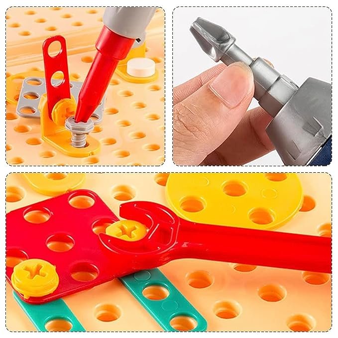Kidology Creative Toolbox with Toys Electric Drill Screwdriver Tool Set Creative Toy 203 Pieces