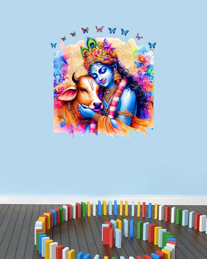 Rng Graphics Pvc Vinyl Little Krishna Wall Sticker Multicolor 53 Cm X 51 cm DW-149L