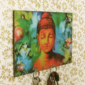 Ecraftindia Lord Buddha Theme Wooden Key Holder With 6 Hooks