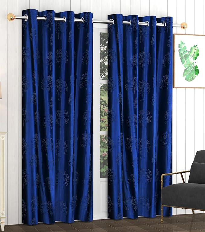 Fresh From Loom Curtains For Door 8 Feet Long Door Window Curtain Premium Polyester Punch Parda