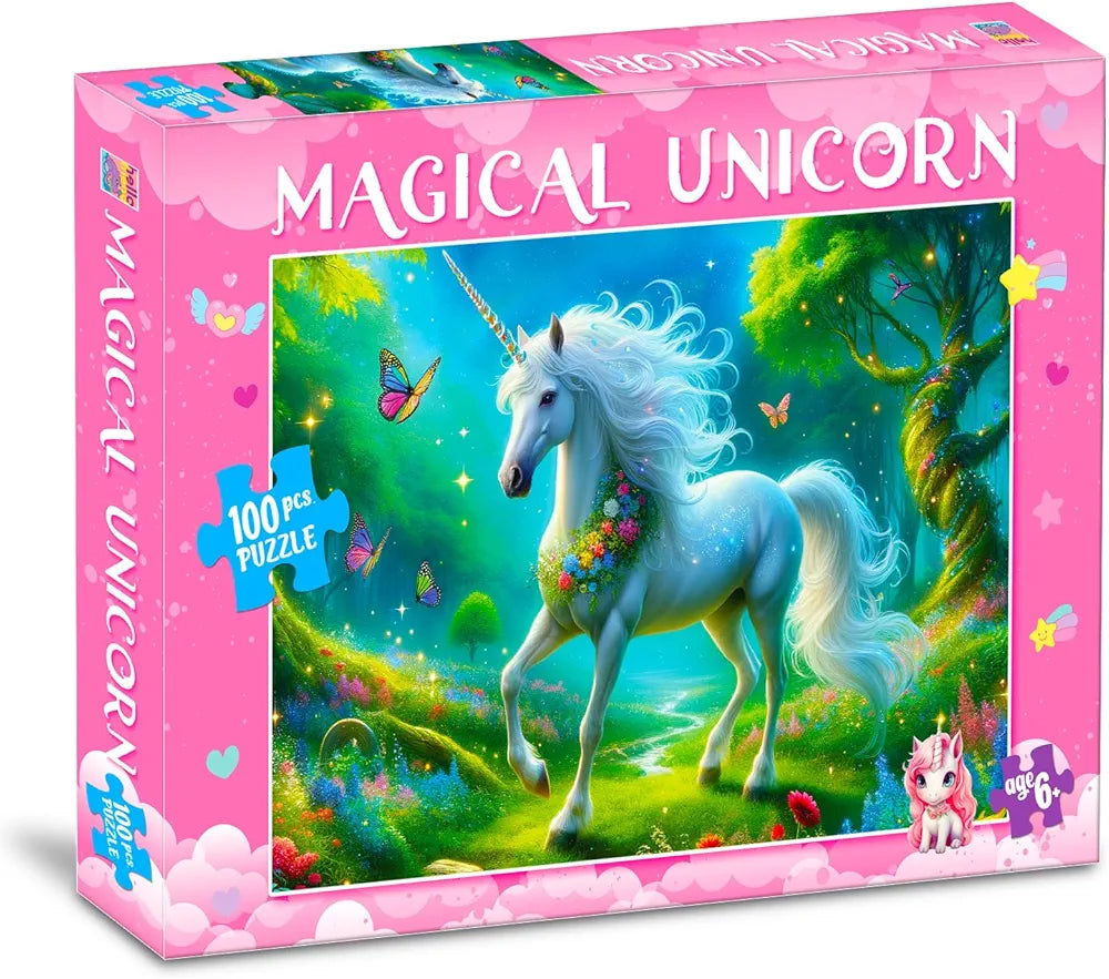 Hello Friend Unicorn Jigsaw Puzzles for Kids and Children – Realistic Illustration Challenging Brain Booster Gifts, Fun and Creative Game