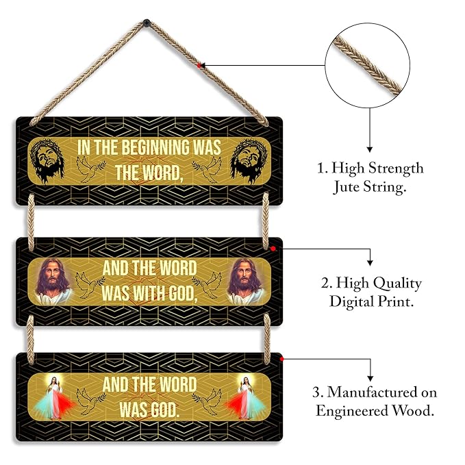 Sehaz Artworks Jesus Wooden Home Decor Items for Living Room Wall Hangings Christian-3-0040