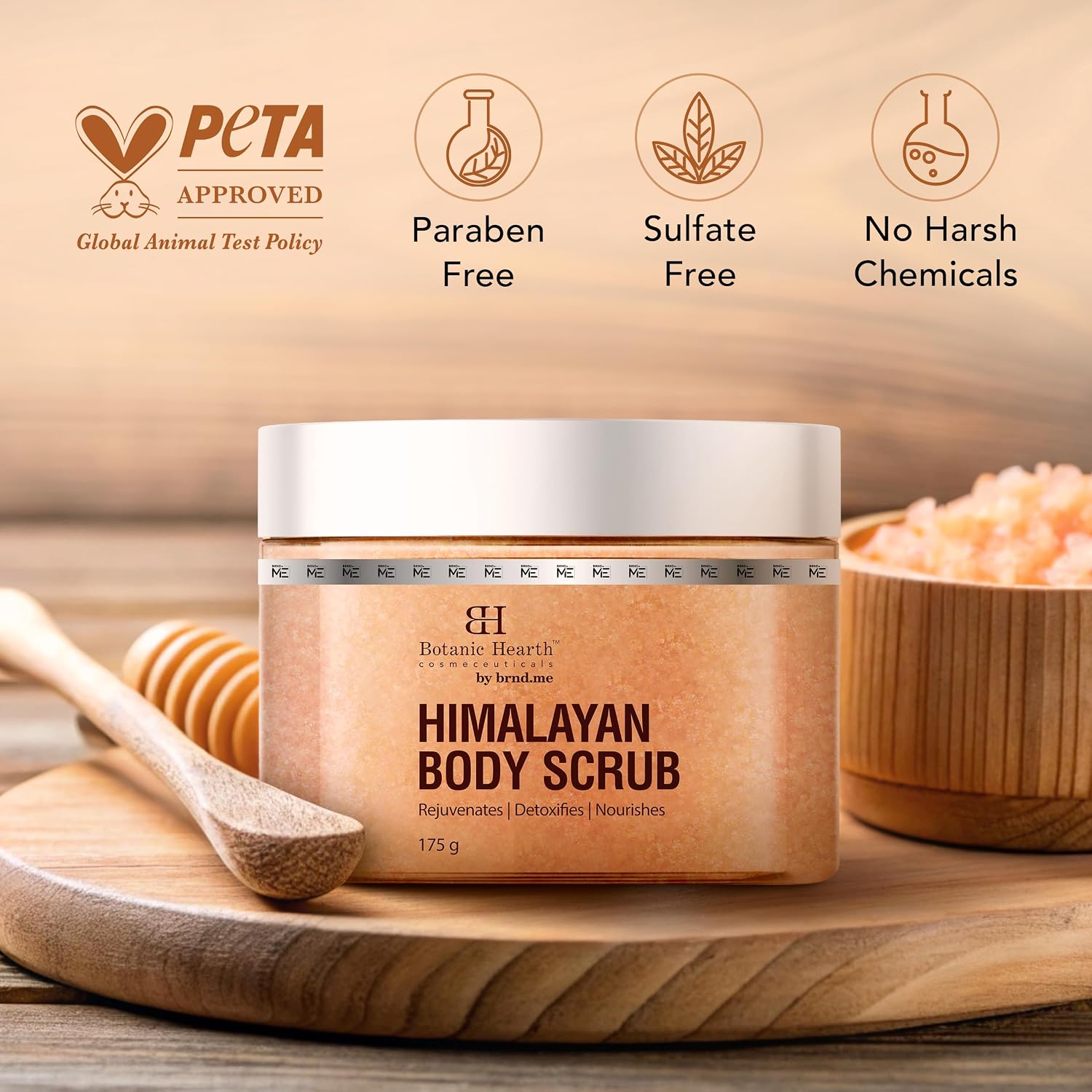 Botanic Hearth Body Scrub for Women & Men | Himalayan Salt Body Scrub for Tan Removal & Deep Exfoliation | Hydrating Bathing Scrub for Smooth, Radiant Skin | 175 g