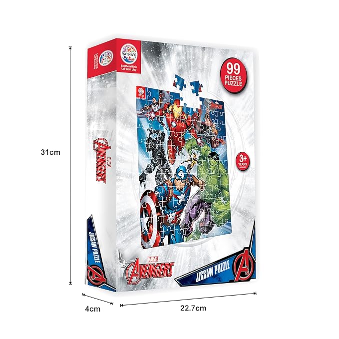 Ratna's 99 Pieces Disney & Marvel Series Jigsaw Puzzle for Kids | Puzzle | Avengers