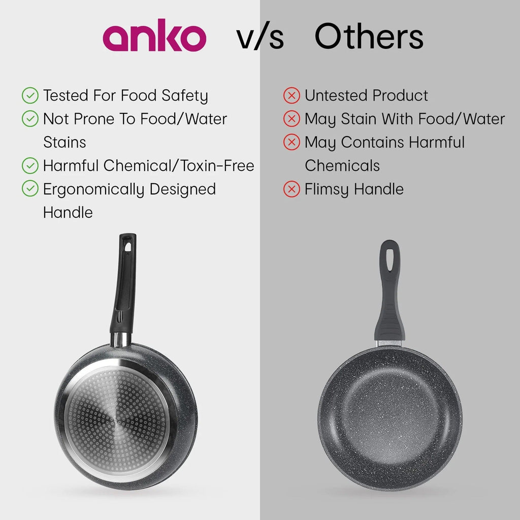 Anko Australia Non-Stick Aluminium Frying Pan 24cm 3.5mm 3-Layer Granite Omelet Egg Pan Induction