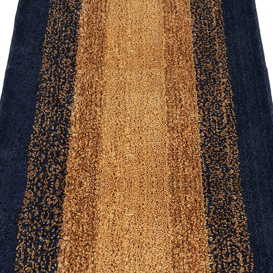 Kuber Industries Shaggy Carpet Polyester Bedside Runner Soft Rug for Hall Offices Bedroom Dark Blue