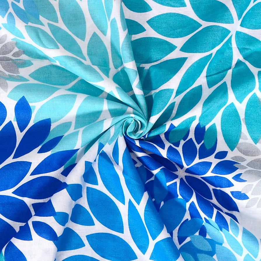 Divine Casa 100% Cotton 144 TC Bedsheet for Double Bed King Size Bedsheet with 2 Pillow Covers Colour Blue