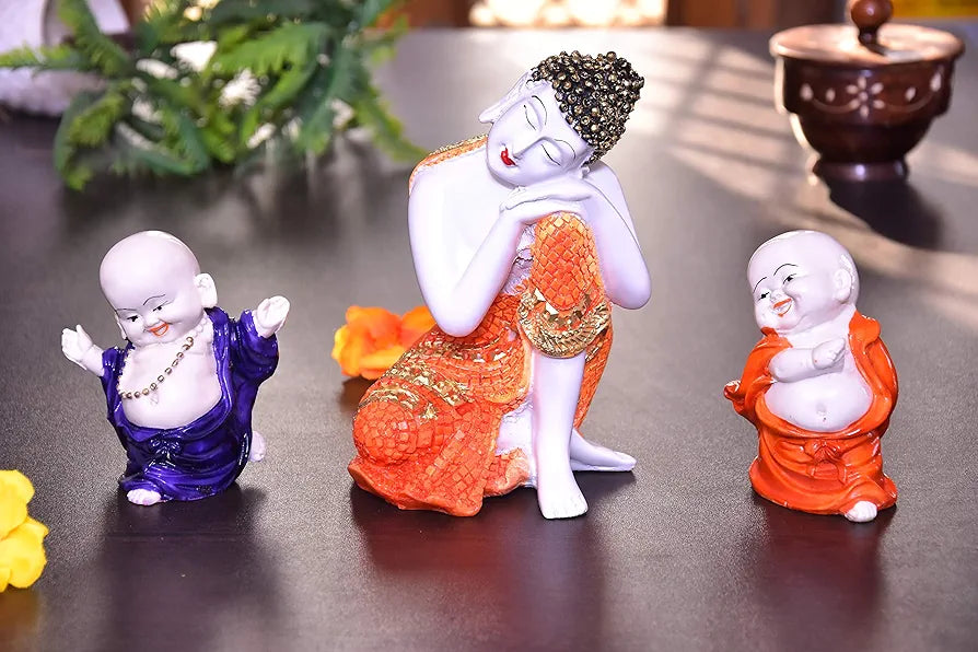 Mariner's Creation Polyresin Buddha Idol 11.4 Cm X 11.4cm X 17.4 Cm White