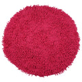 Saral Home Cotton Shaggy Anti-Skid Round Solid Bath Mat