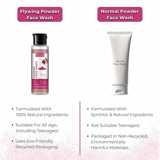 Flywing Rose & Lily Powder Face Wash Anti-Ageing Skin - 30 gms