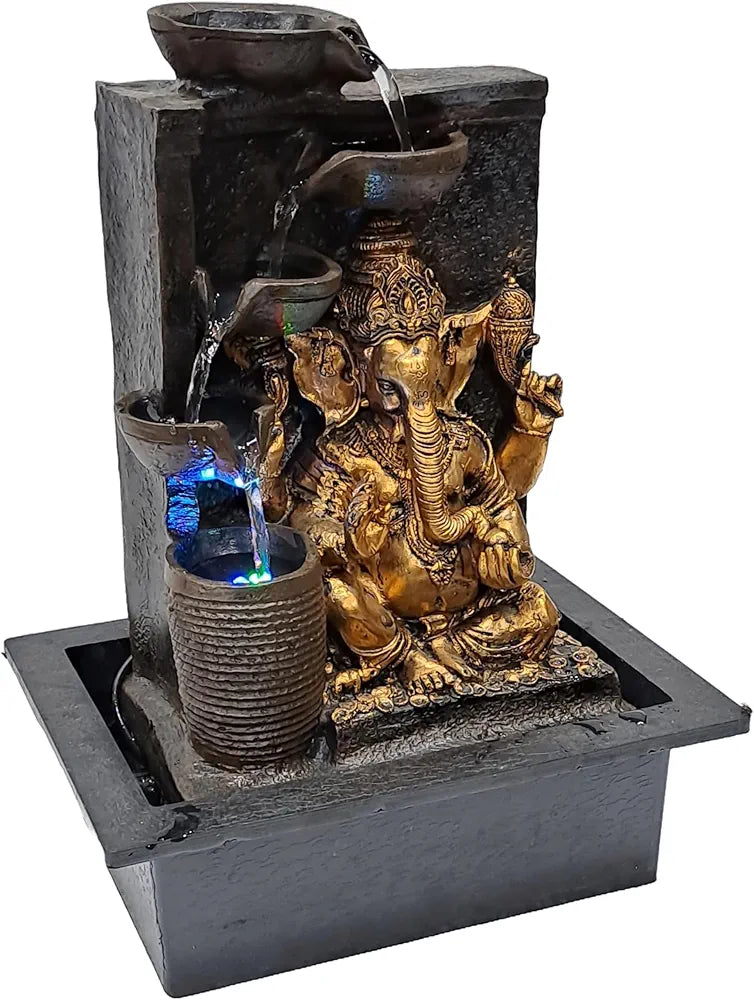 Alila Ganesha Ganesh Ji Water Fountain Showpiece Idol for Home Living Room Decor 15 inches