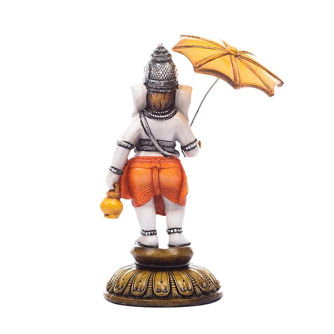Ecraftindia Polyresin Lord Ganesha Idol | Cream and Gold