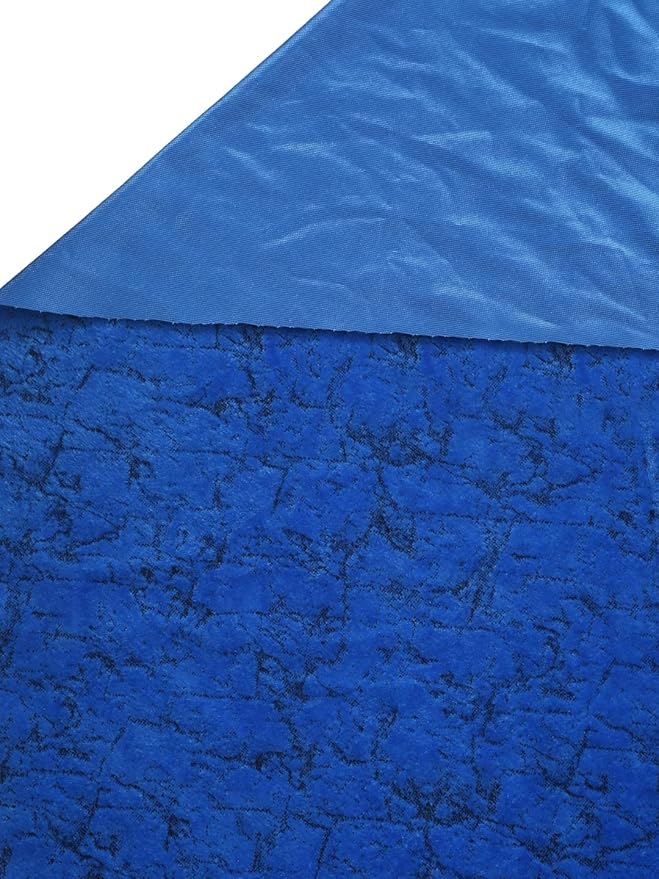 Cortina 2 Piece Solid Design Panel Eyelet Velvet Door Curtains | 7 Feet | Navy Blue