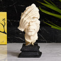 Ecraftindia White Antique Finish Man Hand on Face Handcrafted Decorative Polyresin Showpiece