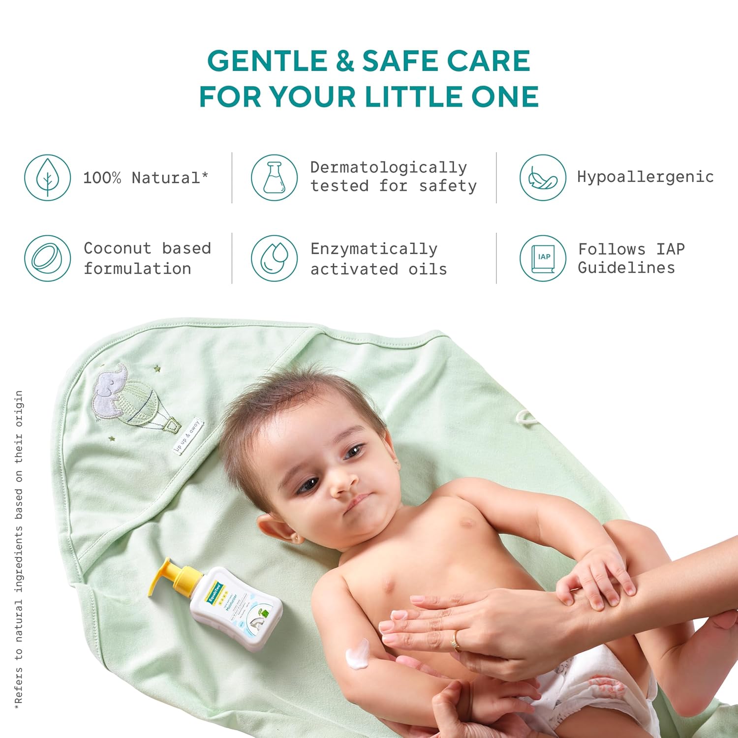 EQUALSTWO by Zydus Baby Moisturizer, 100ml, 100% Natural Coconut based Daily Baby Skin Care Body Lotion for Nourishing Skin, All Skin Types, PH 5.5, Dermatalogically Tested, No Parabens No Sulphates, (Pack 1)