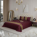 Stoa Paris Bedsheets for Double Size Bed Satin Bedsheet Set with 2 Pillow Covers Colour Royal Treasures-Wine