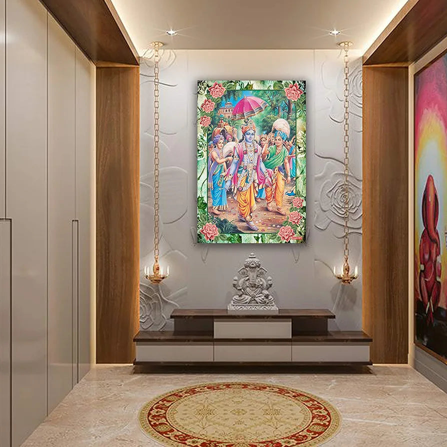 Rangoli MDF Wall Stick Decorative Panel 12x18 Wall Art P-1 Design-23