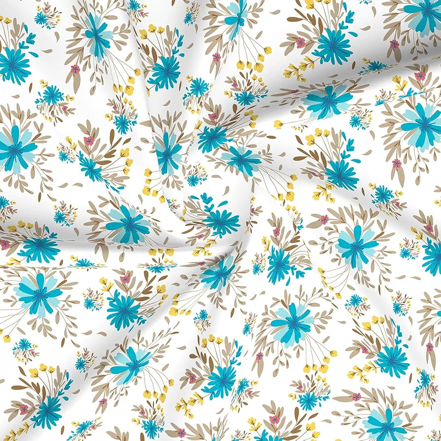 Layers Marigold Cotton Bedsheet Set for All Seasons Lightweight 144 TC King Size White