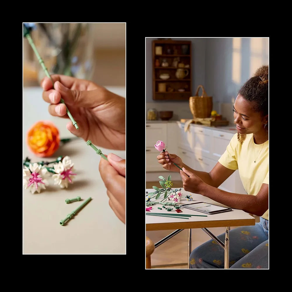 Lego Botanicals Pretty Pink Flower Bouquet Floral Decor 10342 Building Blocks for 18+ Gift