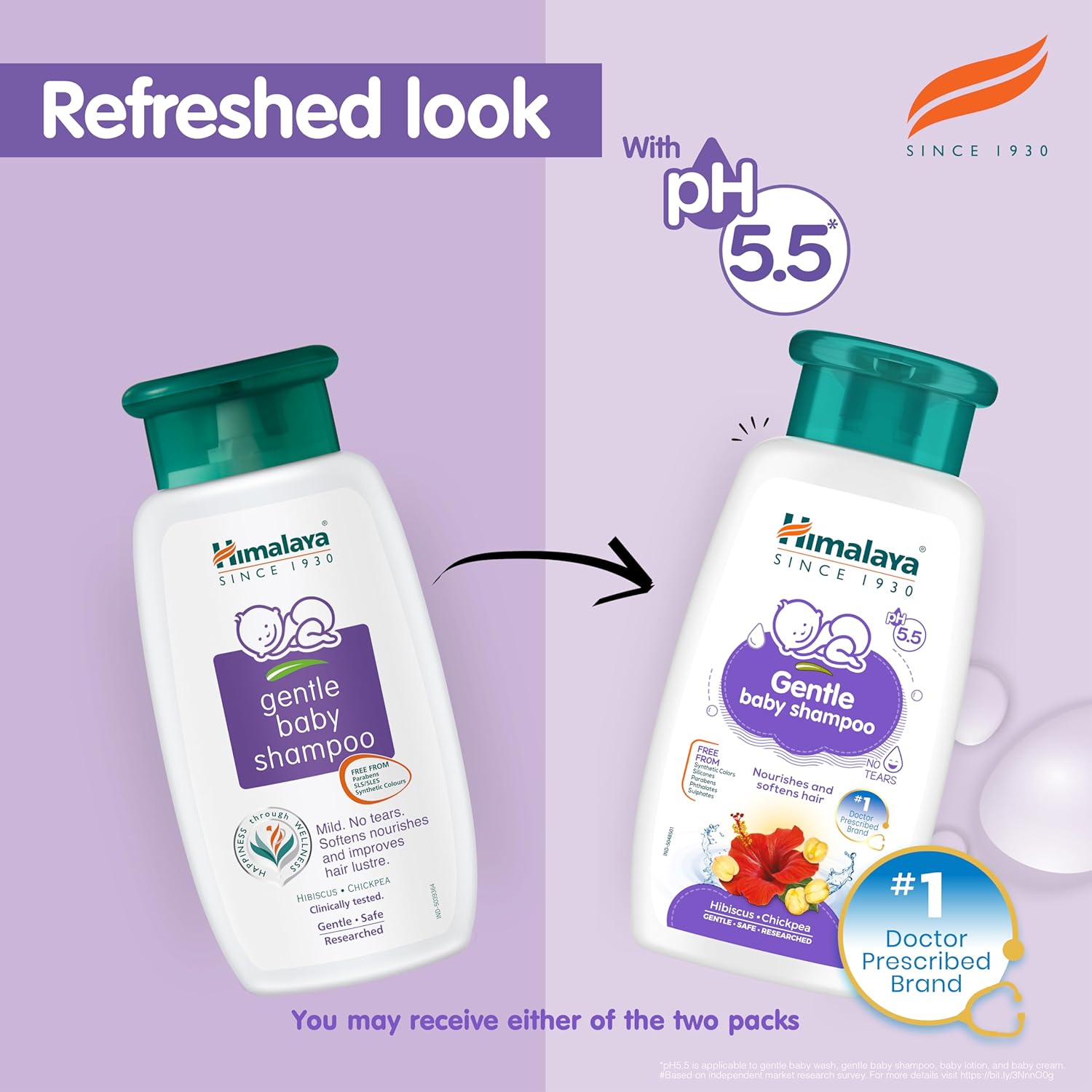 Himalaya Gentle Baby Shampoo with Hibiscus, Chickpea | No Tears | pH 5.5 | No.1 Doctor Recommended Brand | Cleanses, Softens & Nourishes hair | Safe for Newborns | Hypoallergenic