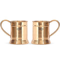 Indian Art Villa Pure Copper Tankard Shaped Mirror Line Design Moscow Mule Beer Mug Cup Volume | 600 ml (pack of 2)