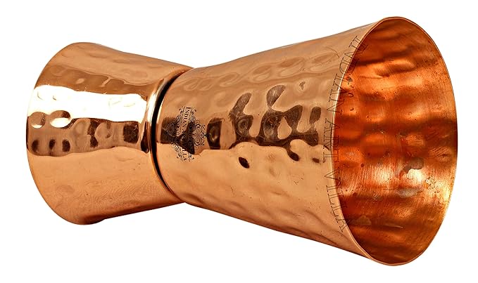 Indian Art Villa Hammered Copper Jigger Shot Glass Cup 2 Pieces