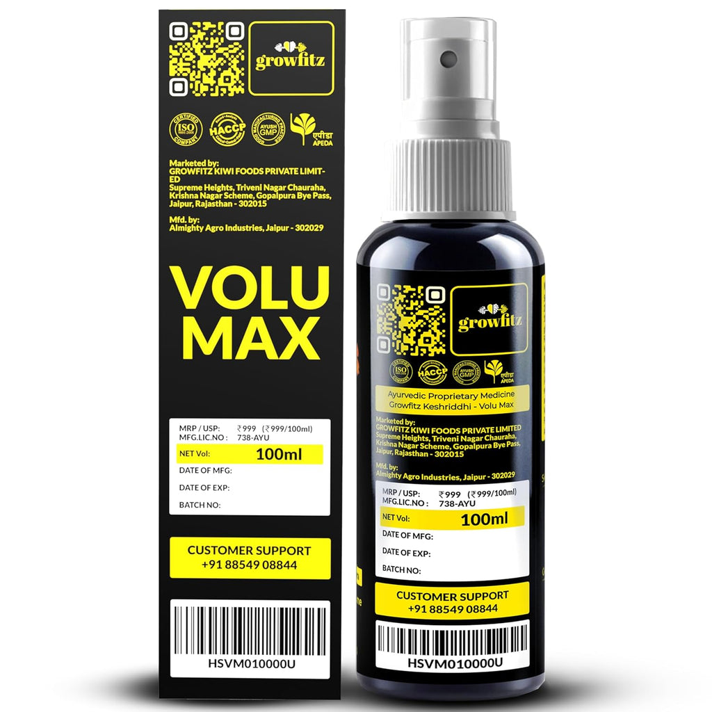 Growfitz Ayurvedic Hair Serum Spray 100 ml | Hair Protection Spray for Women & Men | 4% Anagain, 2% Baicapil, Biotin & Rice water | Shine, Smoothness & Hair Fall Protection (Pack of 1)