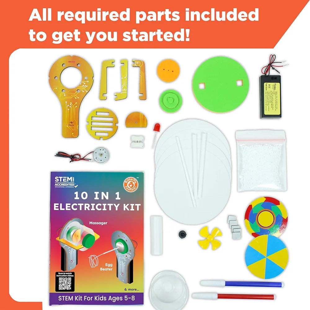 Butterfly EduFields 10in1 Ultimate Electricity Kit | Science Project Kit | Stem Toys for Kids Age 5-8 Years Boys Girls