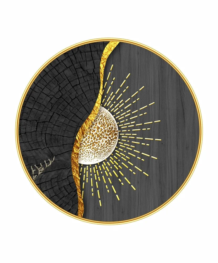 Livin'luxe Paintings Abstract Sunrise Modern Art Premium Lamination Golden GR-18