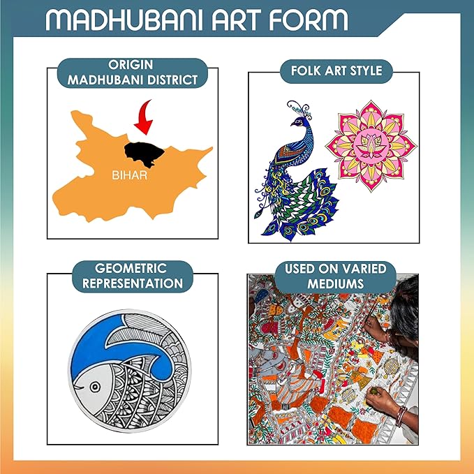 Solobolo Madhubani Fridge Magnets Diy Kit for Kids | Great Home Living Room and Balcony Decor