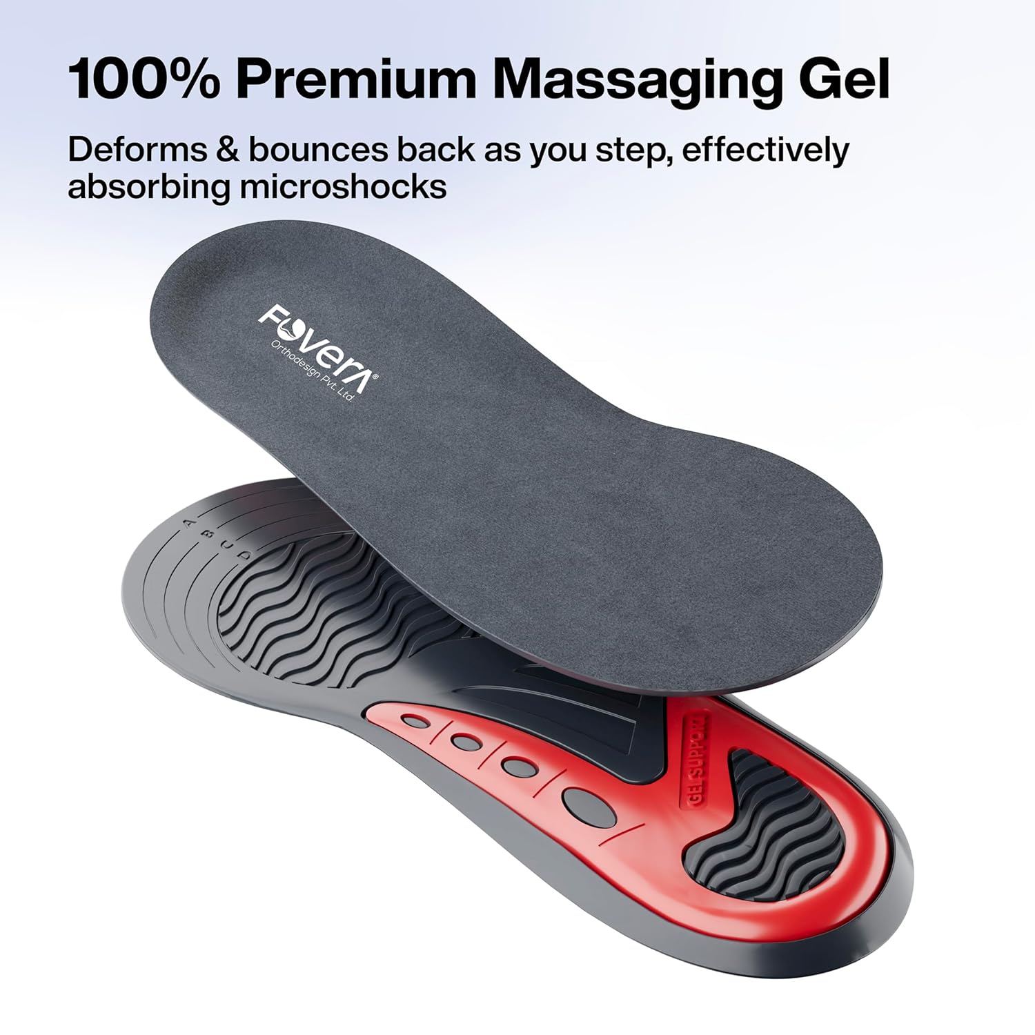 FOVERA Gel Insole for Shoes Female | Dual Gel Technology for All Day Comfort | Trimmable Sole for Walking, Running, Sports, Formal and Safety Shoes (Female, Pack of 1 Pair)