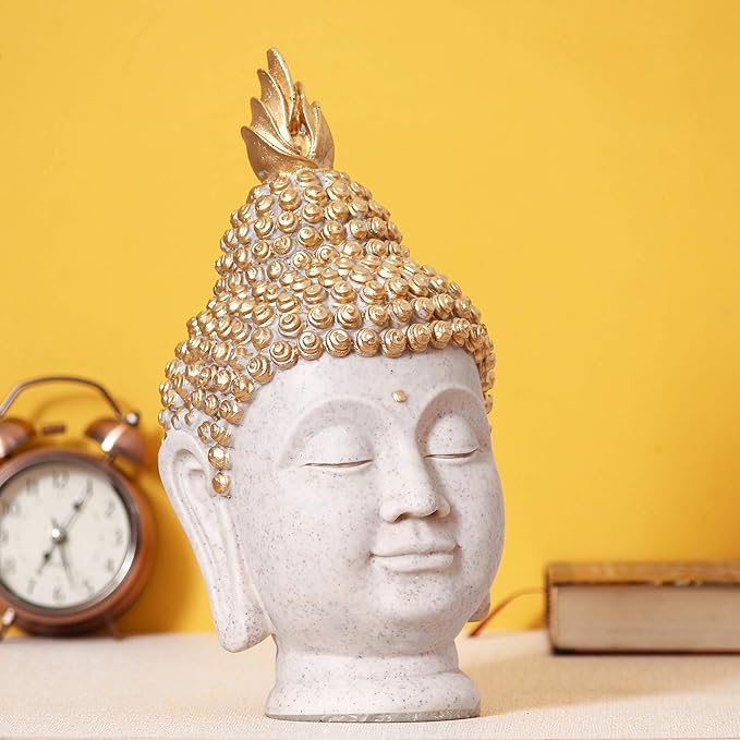 Ecraftindia Decorative Buddha Head Polyresin Showpiece