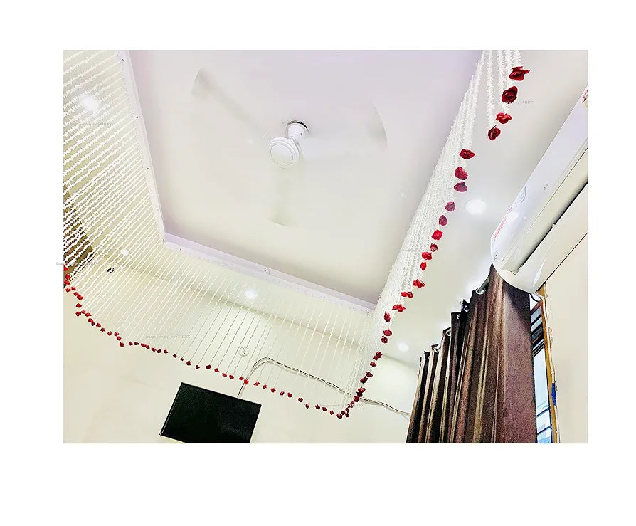 Artificial Rajnigandha Buds Rose Strings Approx 2.5 ft Height Red