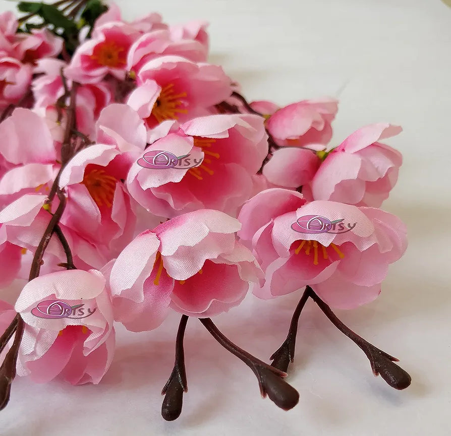 Artificial Flowers Bunch Cherry Blossom Ideal for vase Without vase babypink 55 cm Height Fabric