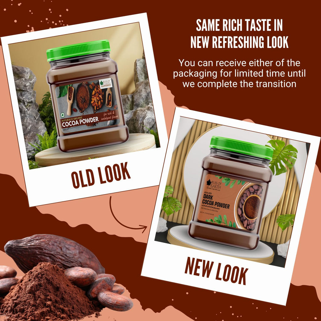 Bliss of Earth 500gm Alkalized Dark Cocoa Powder for Chocolate Cake Making & Chocolate Hot Milk Shake, Unsweetened