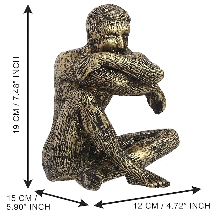 Ecraftindia Man Sitting in Thinking Position Decorative Statue