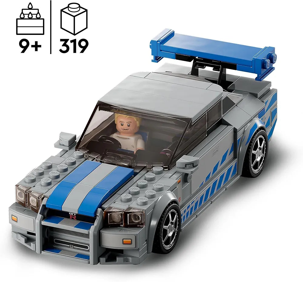 Lego Speed Champions 2 Fast 2 Furious Nissan Skyline GT-R  76917 Building Toy Set Race Car Model for Ages 9+