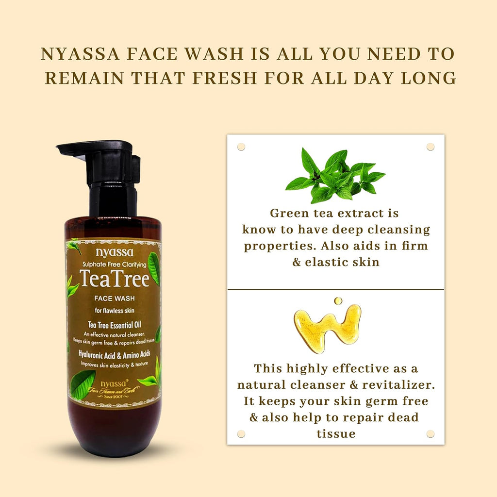 Nyassa Sulphate Free Clarifying Tea Tree Face Wash - 210 Ml