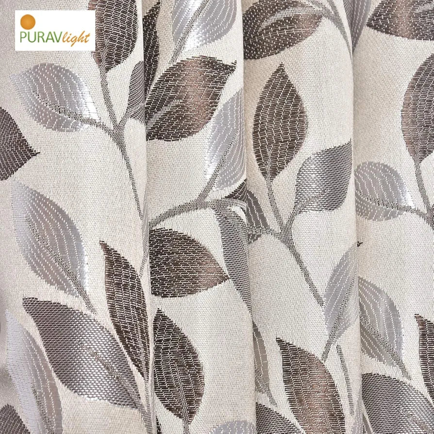 Purav Light Jacquard Door Curtain 8 Feet Long Pack of 2 Piece Room