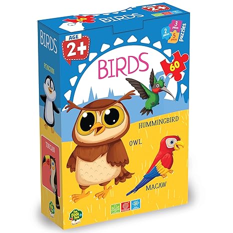The Book Tree Birds Puzzle Box for Kids I Educational Toy for Kids Age 2+ I 60 Jigsaw Puzzle Pieces for Early Learning