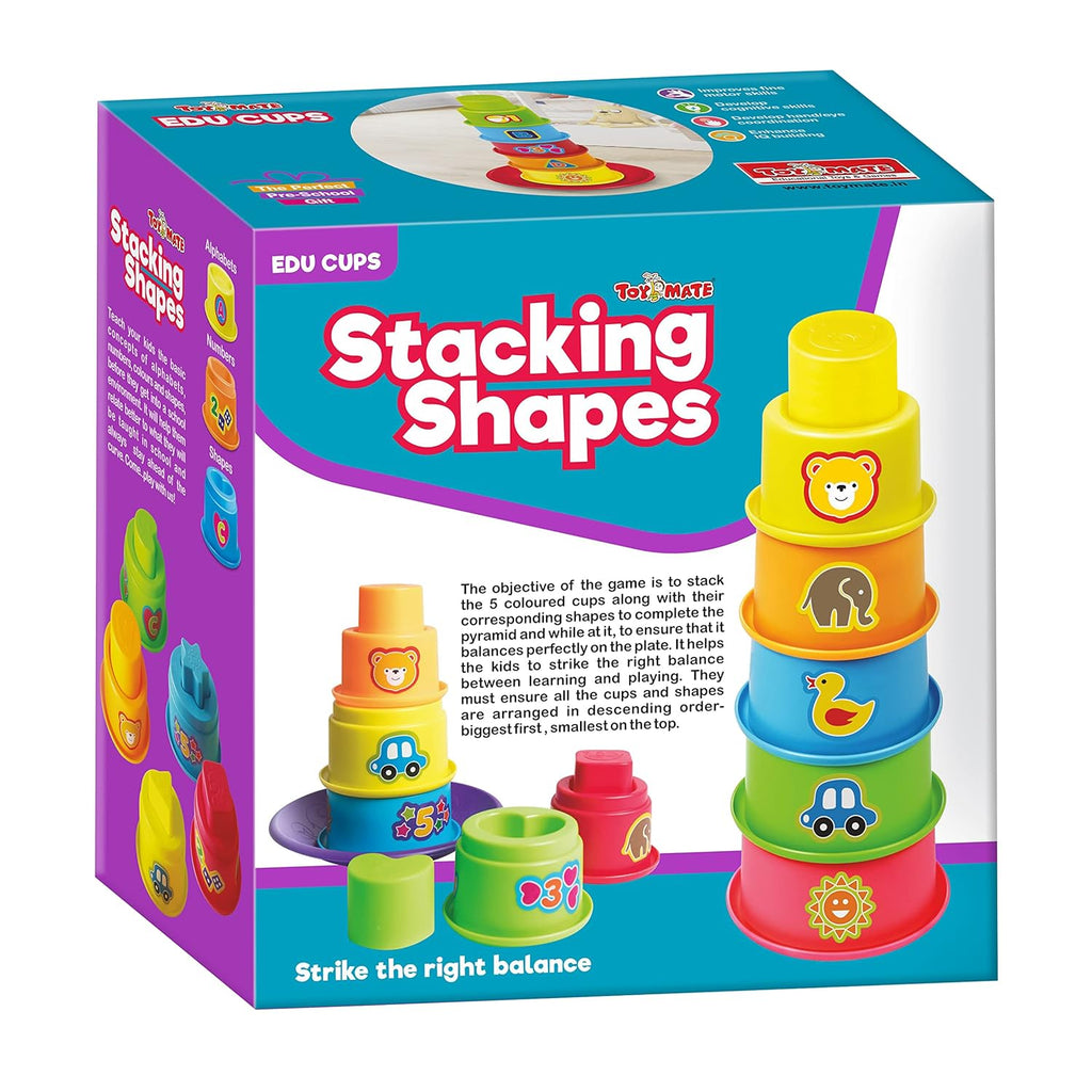 Toymate Stacking Shapes 5 Colourful Cups & Shapes