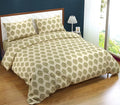 Trance Home Linen 200TC 100% Cotton Printed Zippered Duvet Cover/Blanket/Quilt Cover Comforter Cover/Razai Cover King Size with 2 Pillow Covers Colour Damask Forest Green