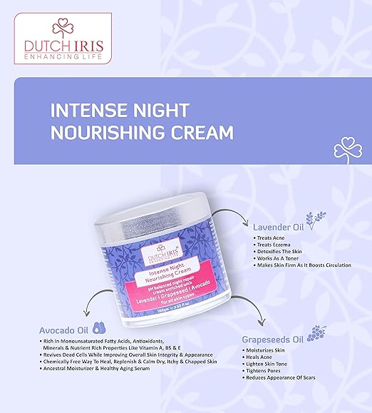 Dutch Iris Intense Night Nourishing Cream - 100 Gms