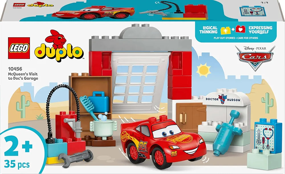 Lego Duplo Disney and Pixar Cars McQueen’s Visit to Doc’s Garage 10456 Building Blocks Toys for 2+ Gift for Boys and Girls