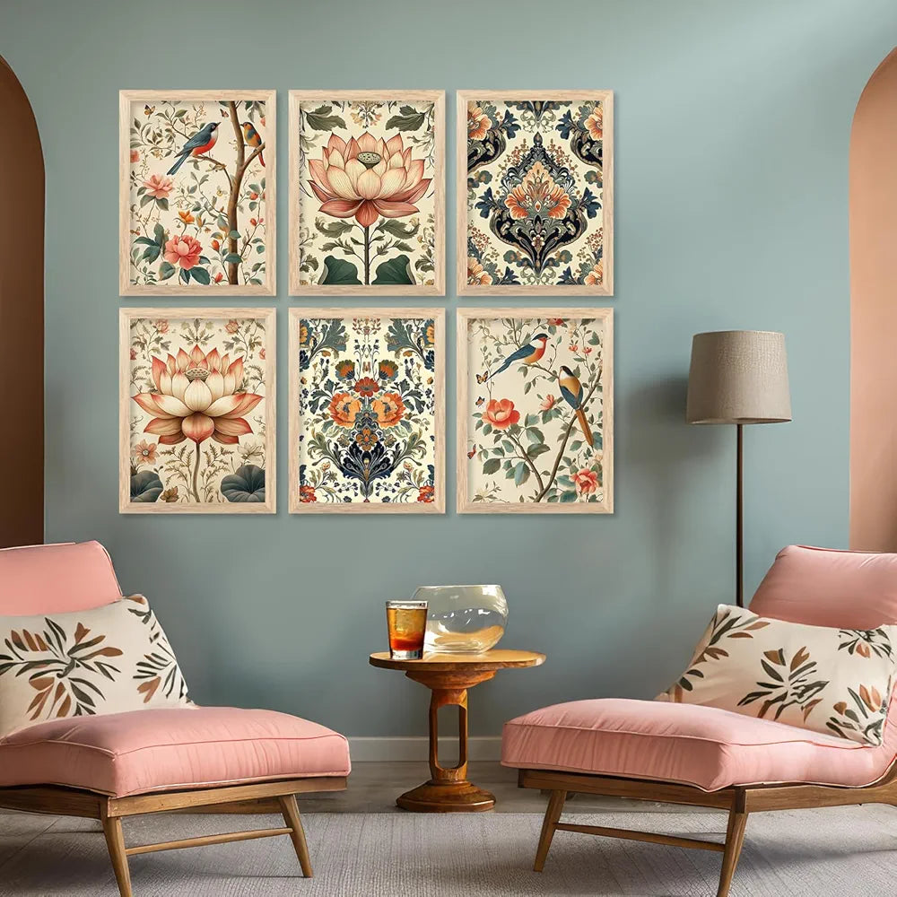 Kotart Traditional Indian Wall Art Nature Poster for Living Room Framed Art 4