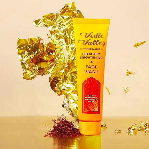 Vedic Valley Face Wash Bio Brightening With Kumkumadi Oil & Yogurt Protein - 100 gms