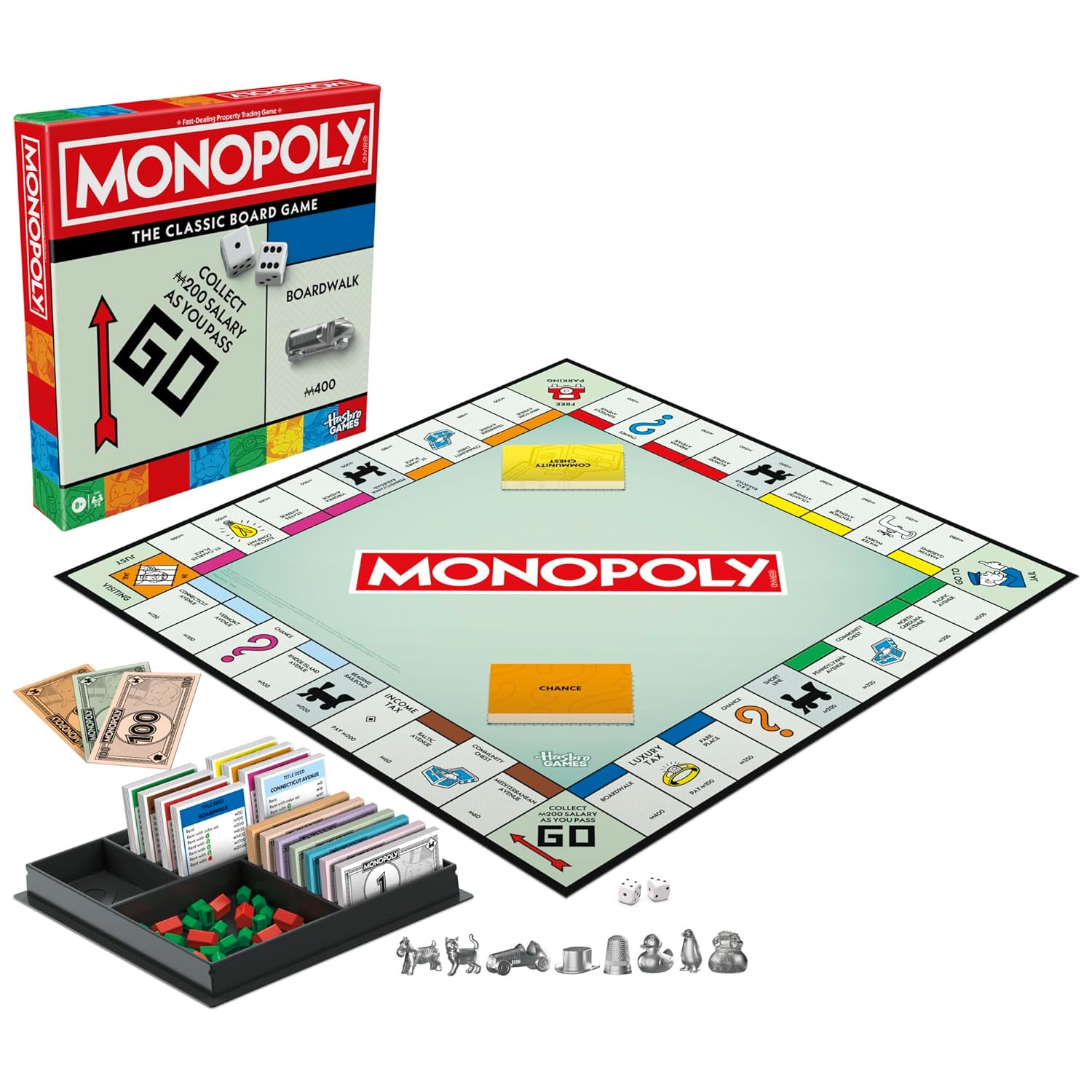 Hasbro Gaming Monopoly Bid Game Quick-Playing Card Game For 4 Players